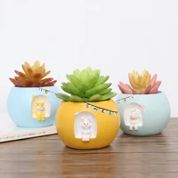 1pc creative look up to starry sky flower pot simple succulent resin personality small potted office flower container