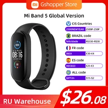 Original Xiaomi Mi Band 5 Global Version 9 Languages Smart Miband  Screen Bracelet Heart Rate Fitness Sport  Bluetooth Wristband