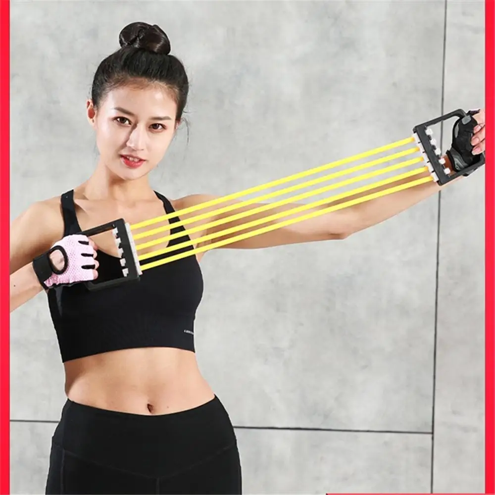 Detachable 5 Tubes Resistance Band Arm Strength Puller for Chest Expand Gym Muscle Exercise Fitness Bodybuilding Workout