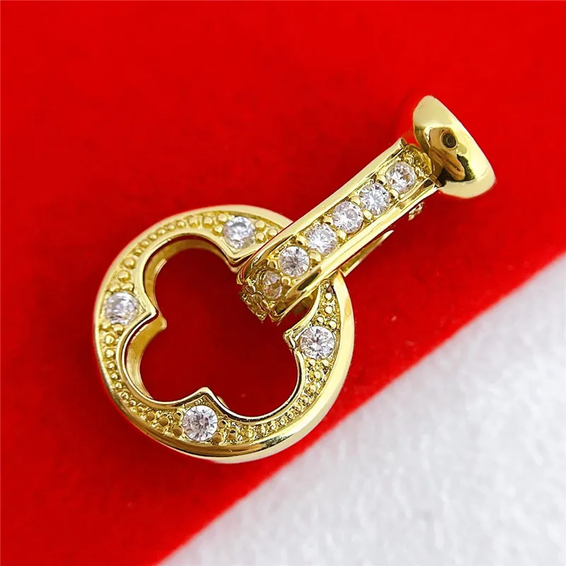 

Cubic Zirconia Clasps for Jewelry Making Supplies Gold Buckle Button Accessories Findings Diy Necklace Metal Wholesale Lots Bulk