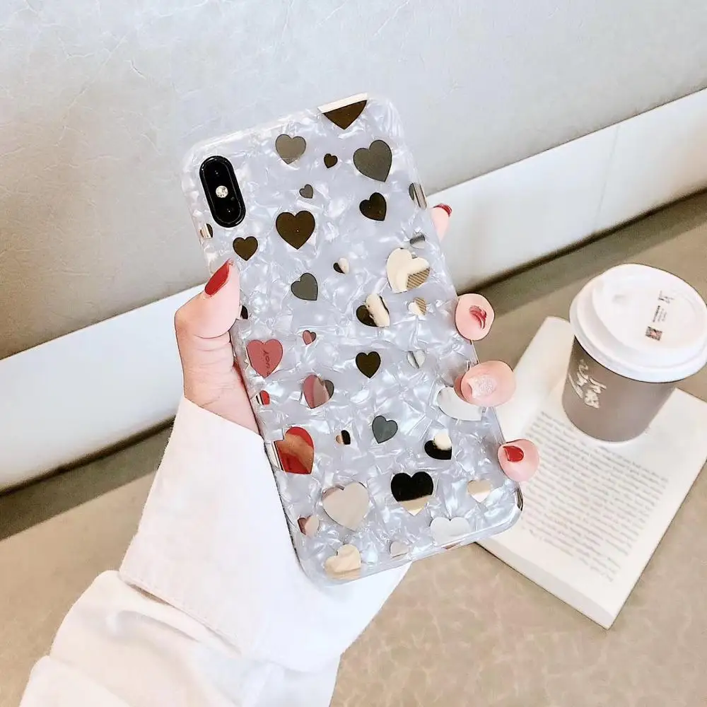 Роскошные Бронзовые красивые мраморные чехлы для телефонов iPhone X мягкий