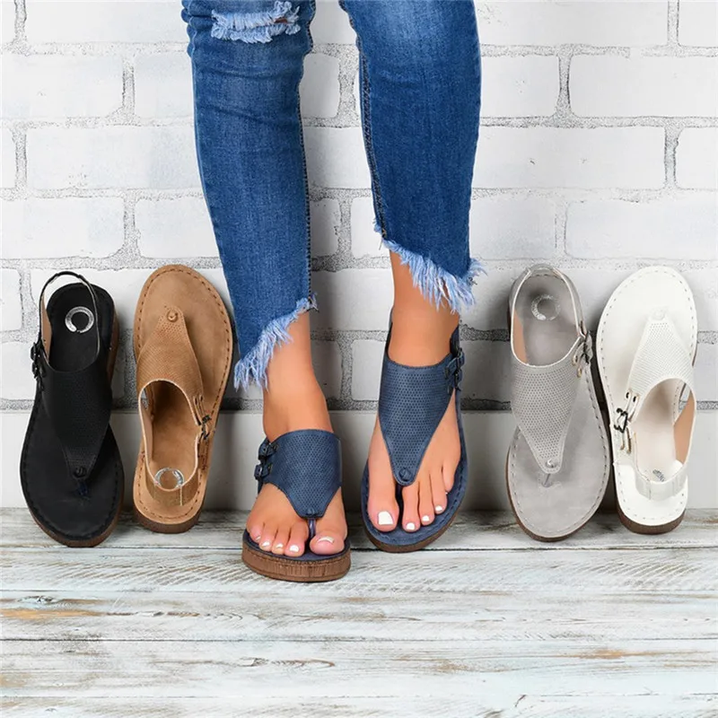 

New Women Sandals Clip Toe Vintage Flat Retro Shoes Woman Casual Female Beach Sandals Fashion Ladies 2022 Summer Sandal