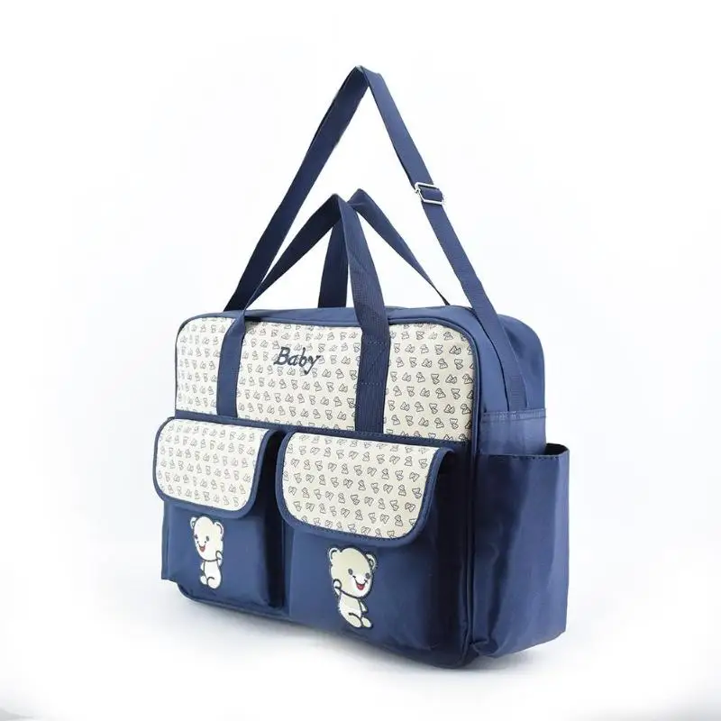 Сумка для детских подгузников мамы сумка большой емкости с милым медведем