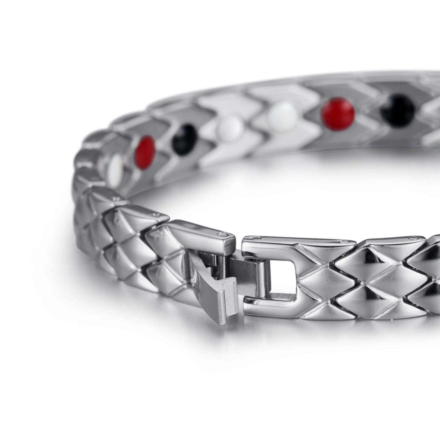 Резиновые браслеты из нержавеющей стали регулируемые ювелирные изделия 4