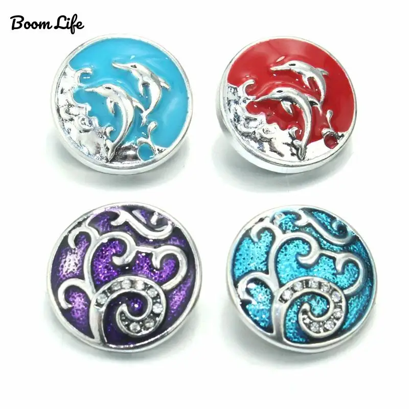 10 шт./лот новые пуговицы для ювелирных изделий Treen Dolphin 18 мм синие браслетов Boom Life