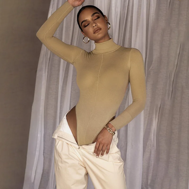 

Women Long Sleeved Bodysuits Casual Skinny Bodysuits Fashion Sexy Autumn Winter Body Bodysuits Round neck Night club body shaper