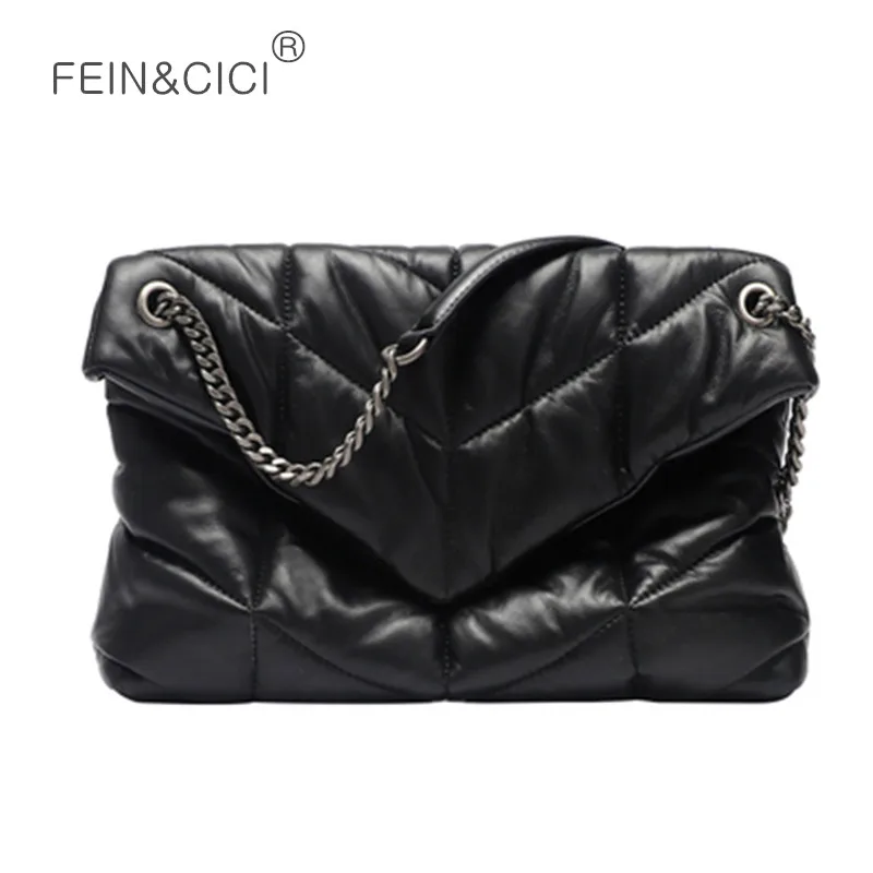 

Luxury designer padded shoulder bag women chain flap crossbody bag quilted MAXI puffed messenger bag black