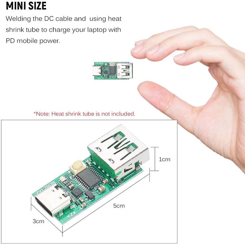 USB C PD2.0/3 0 в DC преобразователь модуль питания декодирование Быстрая зарядка