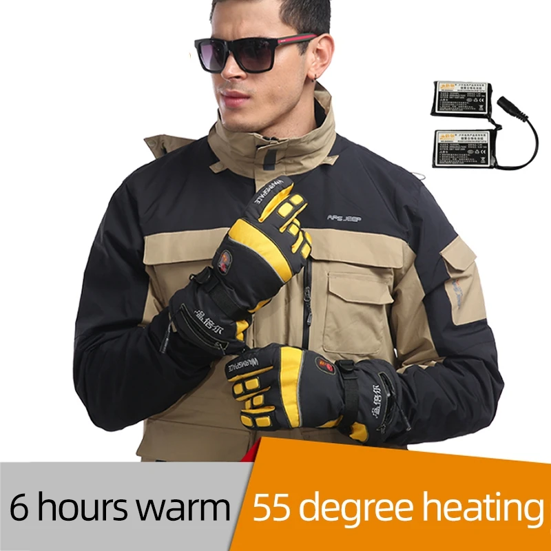 Warmspace 7 4 В 4000 мА/ч электрические аккумуляторные теплые перчатки для катания на