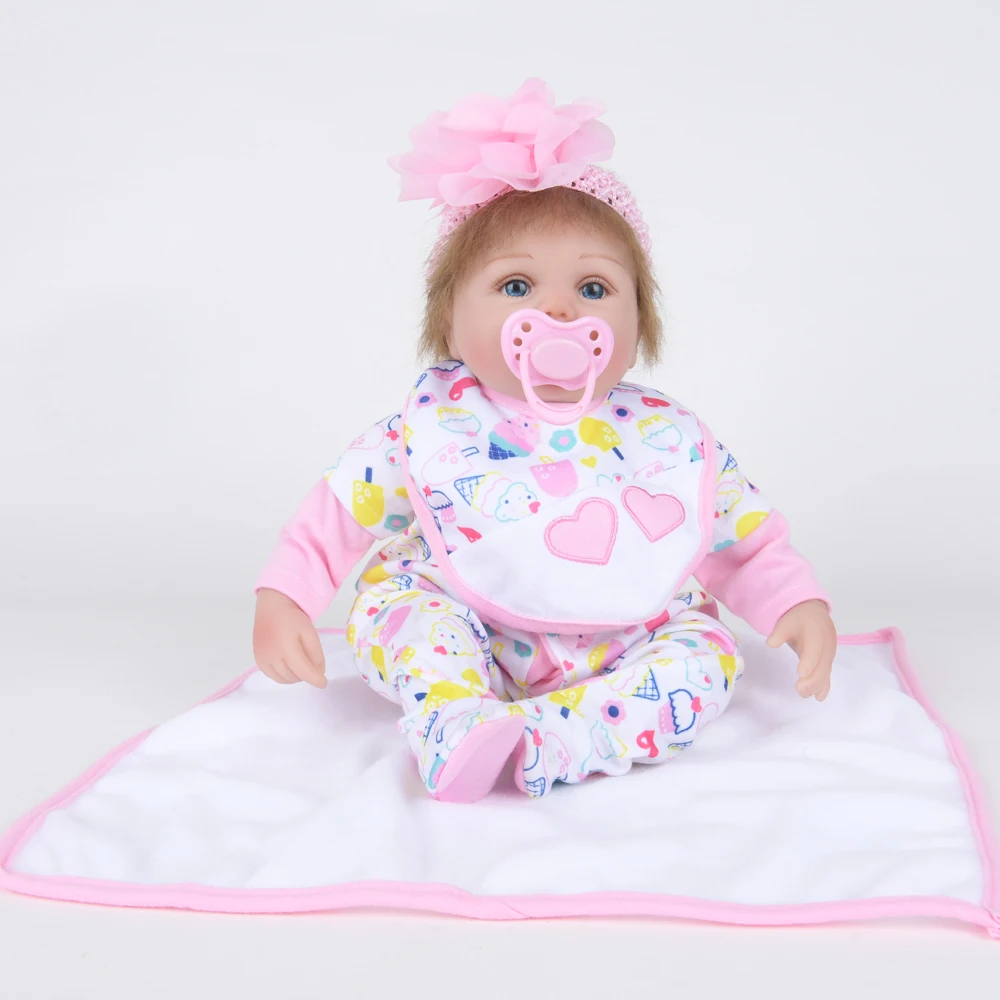 

42cm Silicone Reborn Baby Doll Kids Playmate Gifts for Girls Baby Soft Toys Bouquets Doll Bebe Newborn Bebe Action Figure Toys