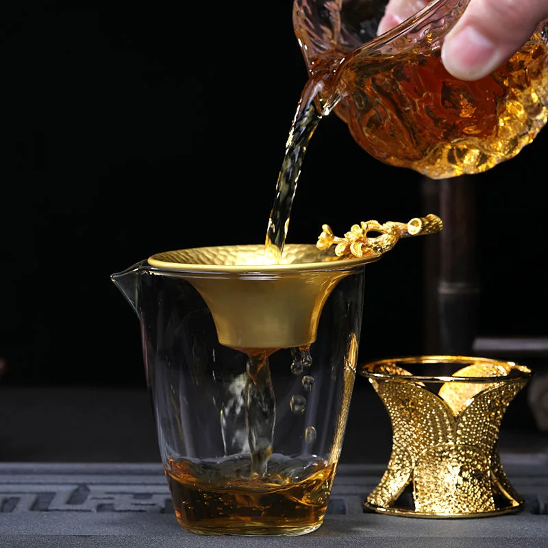 Набор для чая ручной работы из чистой меди набор утечки Рельефный цветок сливы