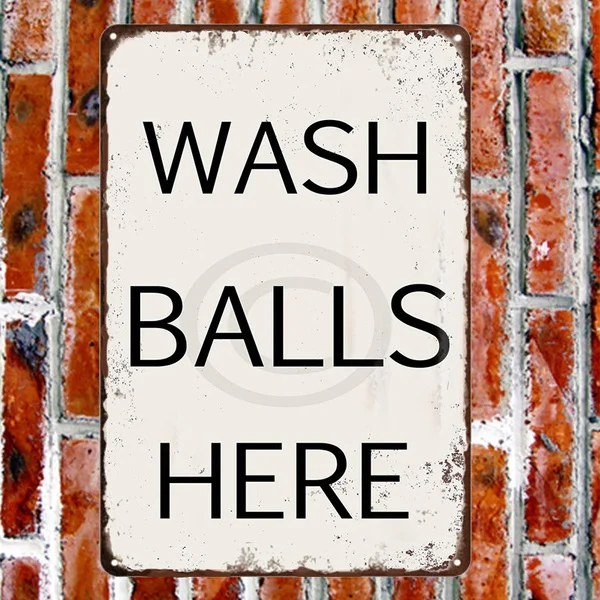 

Wash Balls Here Vintage Funny Metal Sign Fashion Wall Sticker Creative