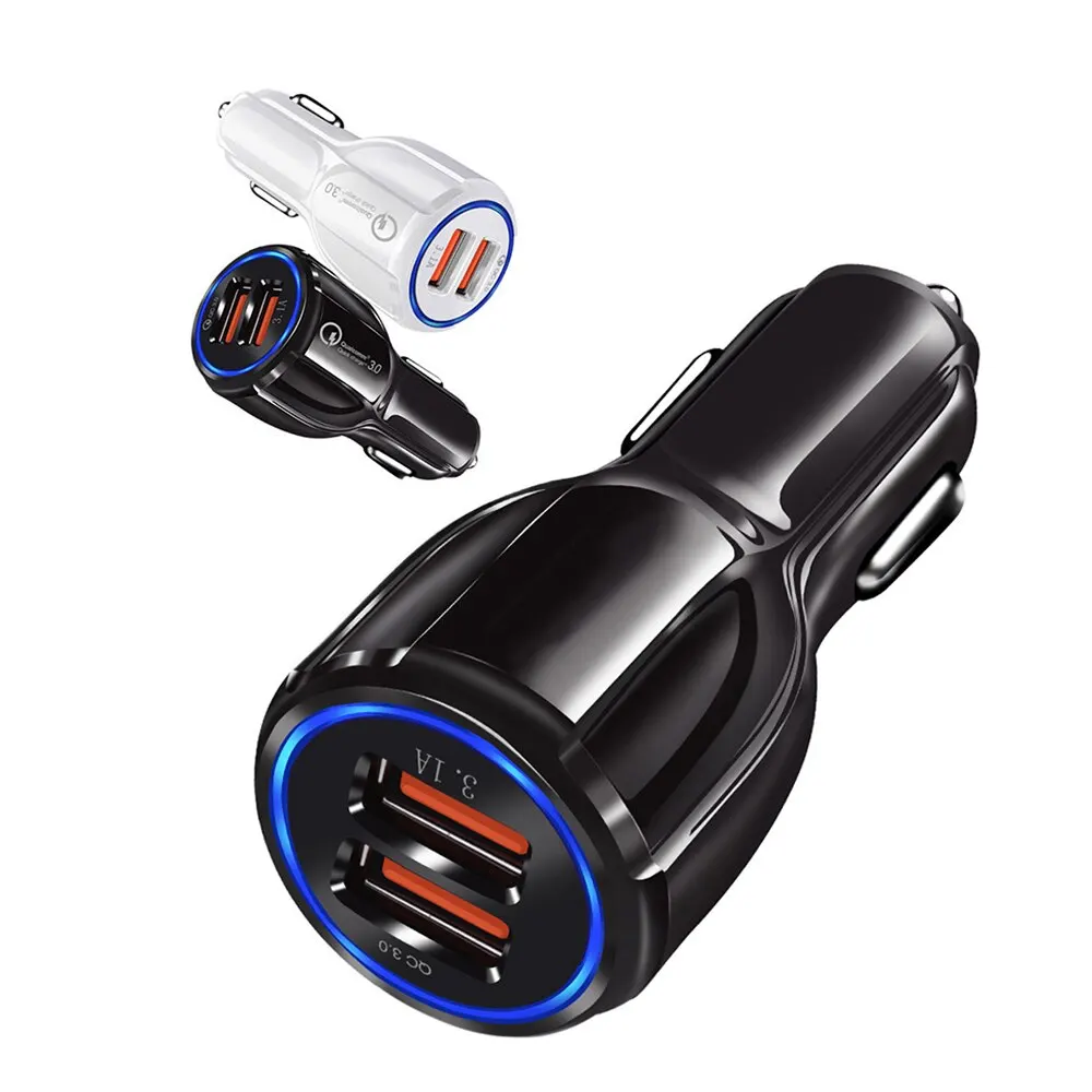 Быстрый двойной Переходник USB для зарядки в машине QC3.0 A цифровое напряжение/ток