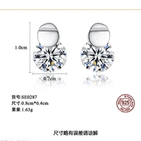 new s925 sterling silver stud earrings exquisite zircon earrings for women glamour jewelry gifts