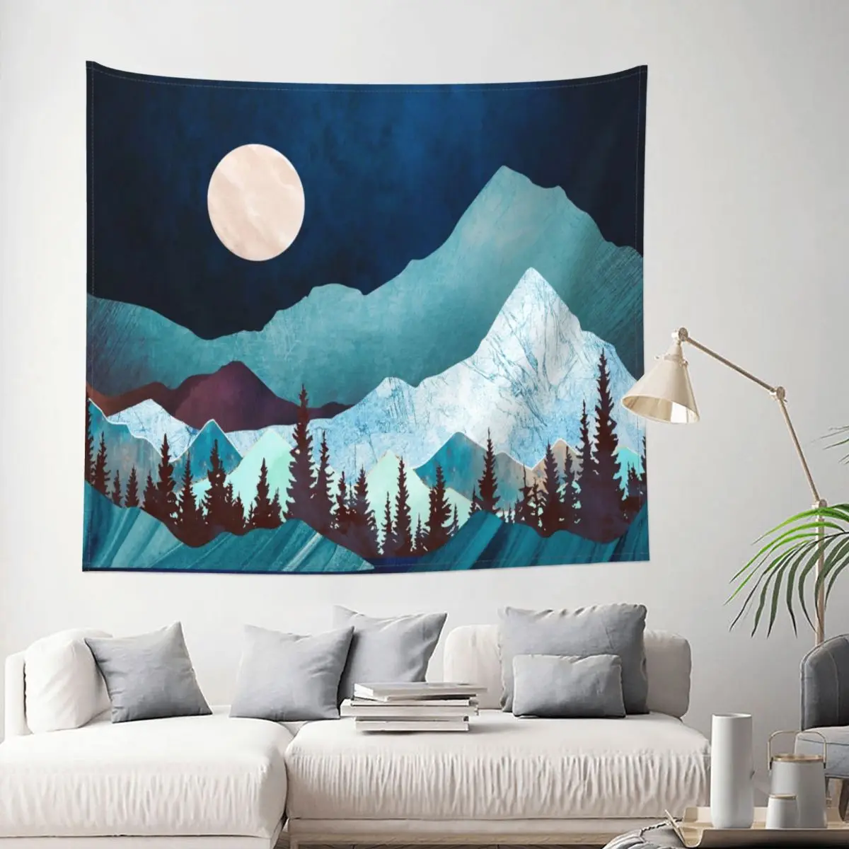 

Moon Bay Tapestry Forest Nature Landscape Decoration Wall Room Home Decor Hanging Living room Kawaii Aesthetic Style