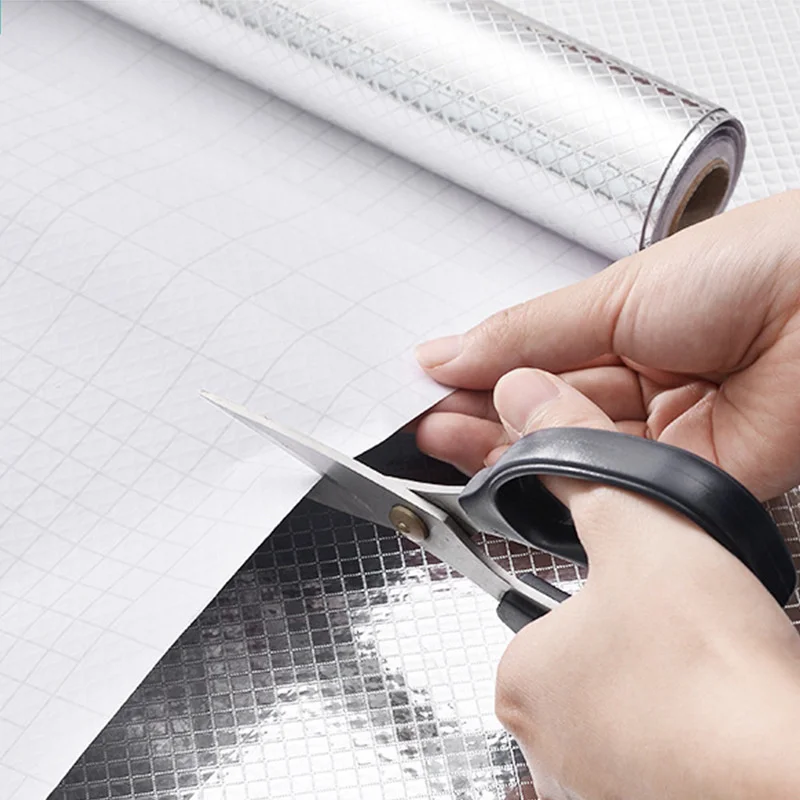 1pcs lampblack paste new simple creative self adhesive kitchen restaurant aluminum foil stove sticker table wall cabinet free global shipping