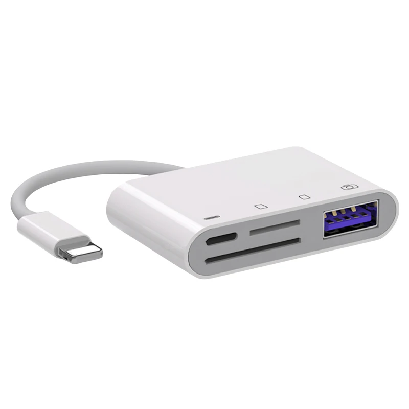 

Lightning 4 in 1 Micro SD Card Reader Adapter USB3.0 Multimemory Stick For iphone Camera Mouse Microphone Pendrive Converter