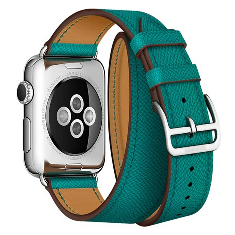 Ремешок Double Tour для iwatch Series 1 2 3 4 Genine кожаный браслет Apple Watch Band 38 мм 42 40 44 мм|Ремешки