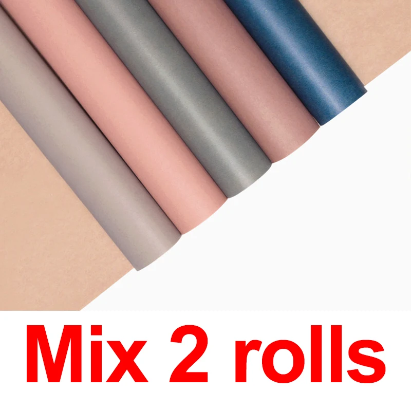 Mix 2rolls 60 см* 15 ярдов/рулон один рулон цветок оберточная бумага монохромная крафт-бумага букет оберточная бумага подарочные принадлежности - Цвет: Mix 2rolls