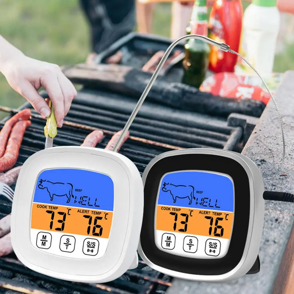 

Пищевой термометр мгновенного считывания, цифровой термометр для мяса, цифровой пищевой термометр с сенсорным ЖК-дисплеем, цифровой термом...