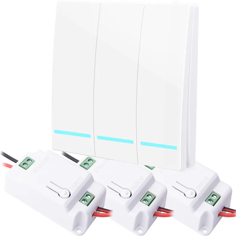 3 gang 3 Receiver W SMATRUL 433 МГц Беспроводной Смарт кнопочный переключатель светильник Кнопка RF пульт дистанционного управления Управление AC 110V 220V беспроводной приемник зарядное устройство Панель Спальня потолочный светильник - Цвет: 3 gang 3 Receiver W