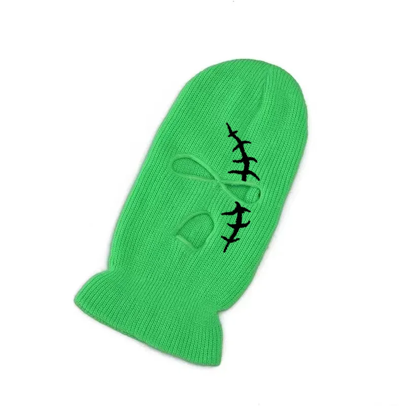 Крутая вязаная шапка со шрамом закрывающая все лицо Лыжная маска для мужчин и