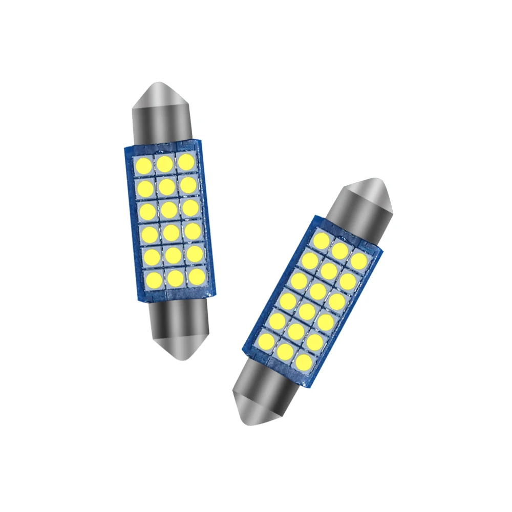 4 шт. золотистая алюминиевая лампа для чтения 36/41 мм 9/15/18SMD 3030 festoon 12 24 В 6000k