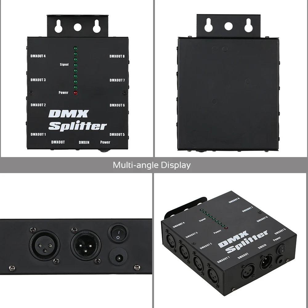 DMX512 оптический сплиттер портативный усилитель сигнала прожектора 8-канальный