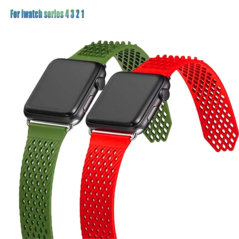 Без пряжки дизайн спортивный силиконовый ремешок для Apple Watch Series 4 3 2 1 мягкий ремешок замена Браслет для iWatch 44mm42mm 40mm38mm