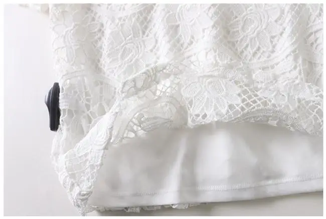 

And Blouses Casual Summer Short Sleeve Hollow Out Ladies Tops Elegant White Lace Blouse Womens chemisier femme