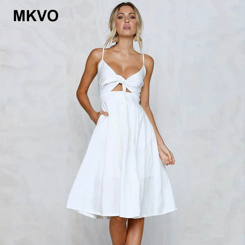 Женское кружевное платье без рукавов летнее Бандажное с глубоким v образным