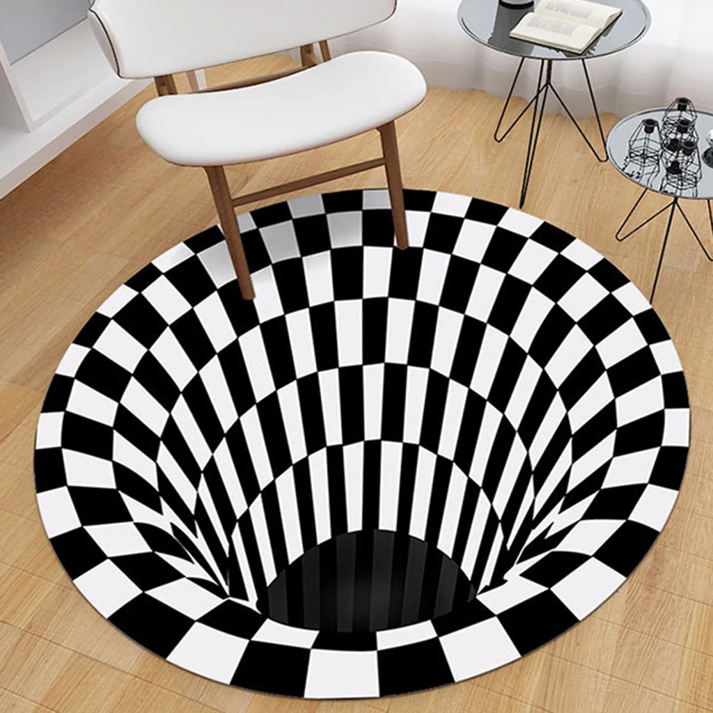 

3D Rug Visual Illusion Rug Anti-Skid Area 3D Rug Dining Room Carpet 3D Carpet Floor Mat Area Rug Carpet for Living Room