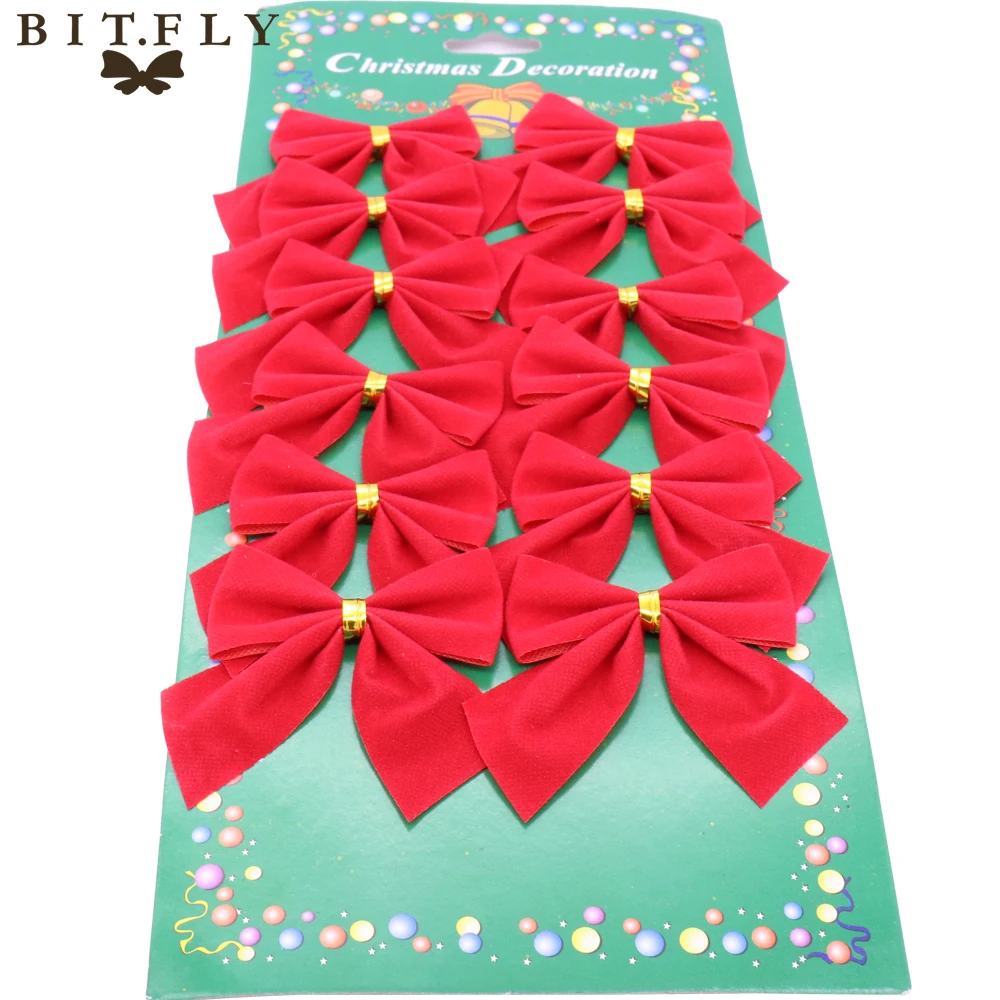 12 шт. красивый бант Рождественское украшение для рождественской елки украшения