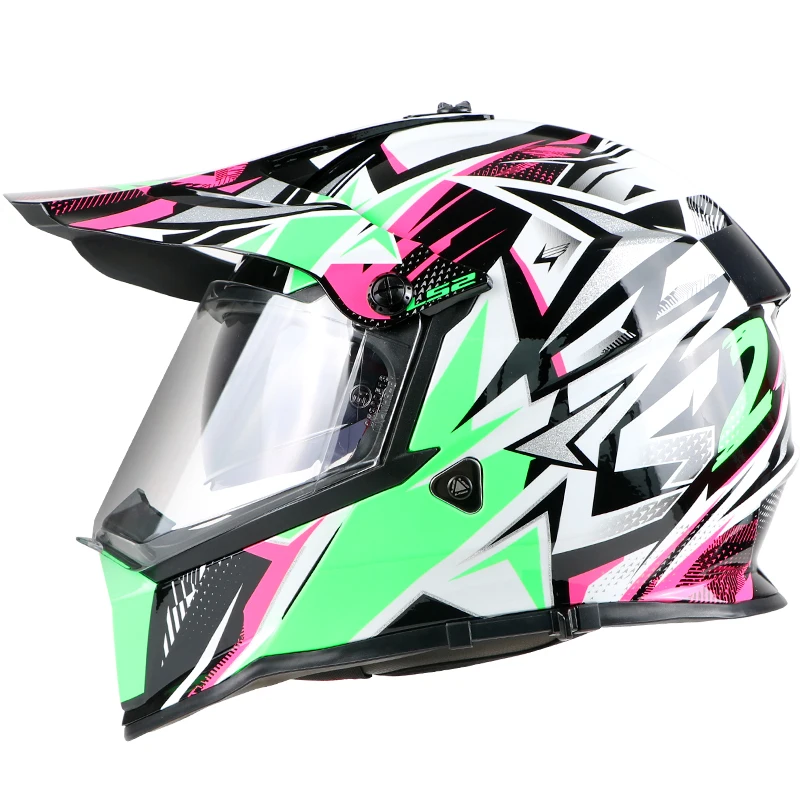 LS2 MX436 Pioneer moto rcycle шлем с солнцезащитным щитом atv dirtbike cross moto cross шлем с двойными линзами внедорожные гоночные мото шлемы