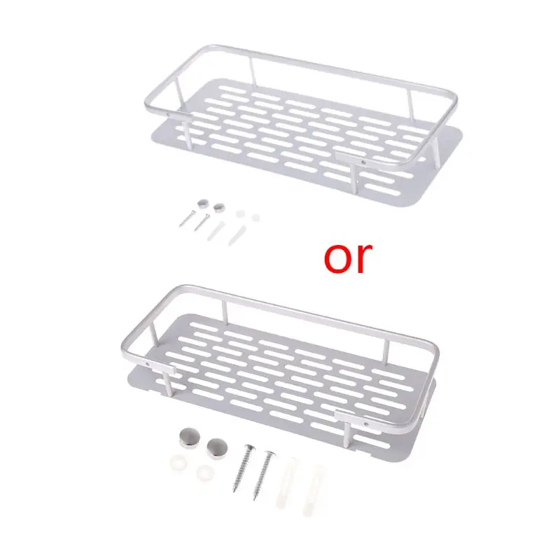 

1 Tier Wall Mounted Bathroom Shelf Shower Rack Shampoo Soap Holder Hanger P15D