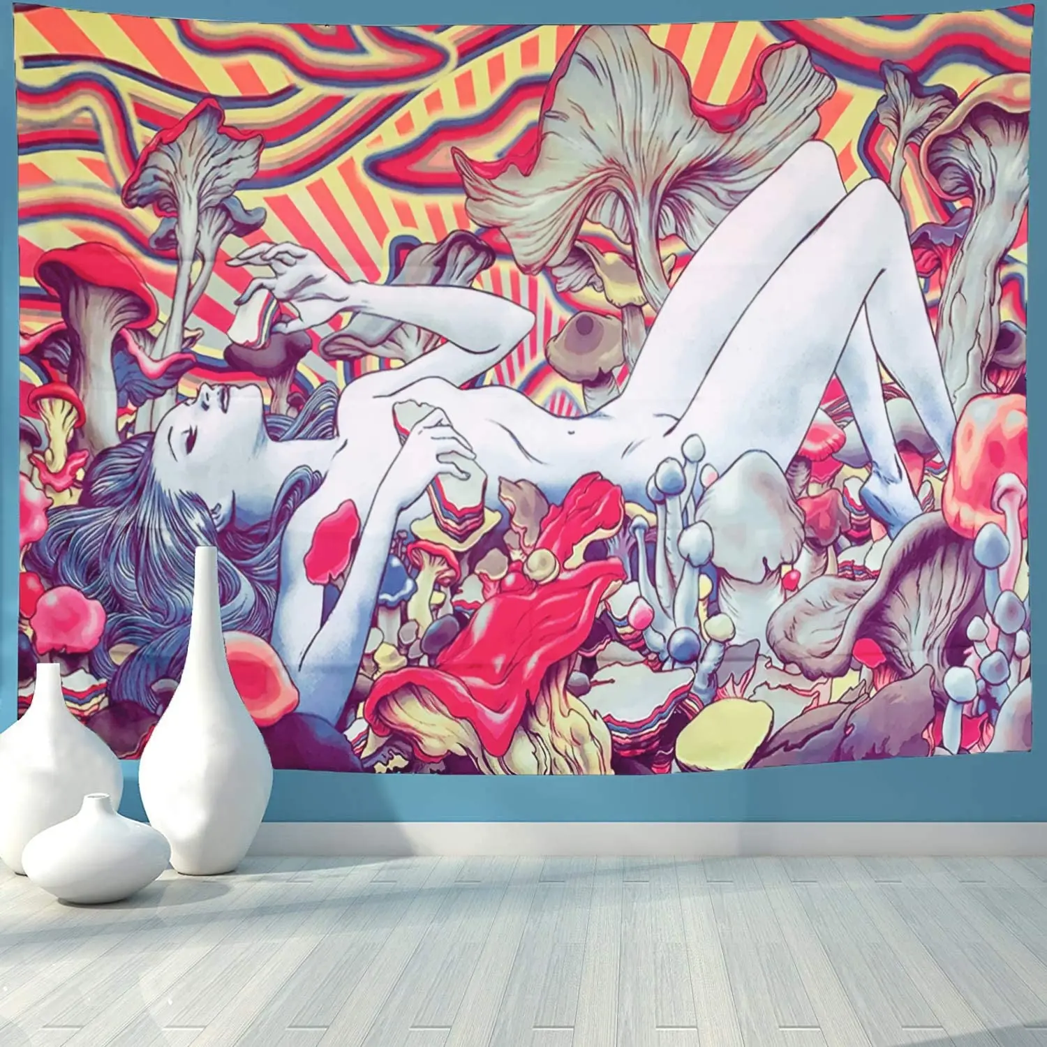 

Сексуальная обнаженная фотография для спальни, эстетическая абстрактная девушка, лежащая на Триппи фотография, настенная Подвеска для спа...