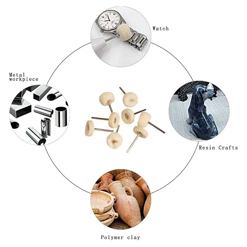 

50Pcs 1Inch Abrasive Buffing Wheel Felt Grinding Sanding Head Scouring Pad Polishing Mini Brush for Dremel m Shank