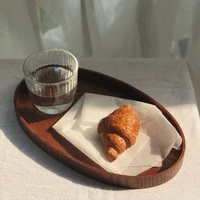 oval wooden serving tray dinner display tray tea bar breakfast dessert food container storage tray 30x18x2 5cm