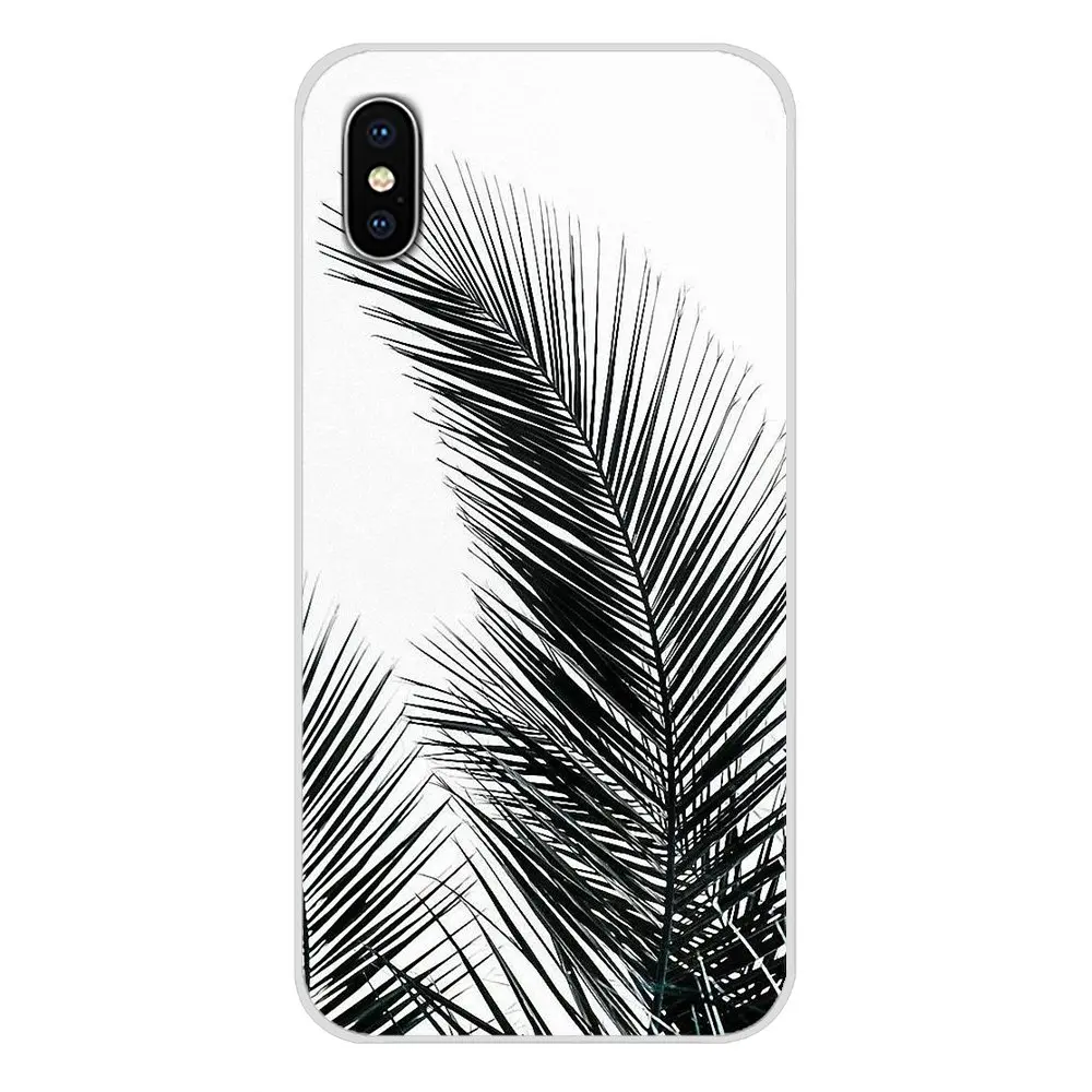 images 8 Черный белый Пальмовые Листья пальмы для huawei G7 G8 P7 P8 P9 P10 P20 P30 Lite Mini Pro P Smart Plus мягкий чехол из ТПУ - Цвет: images 8