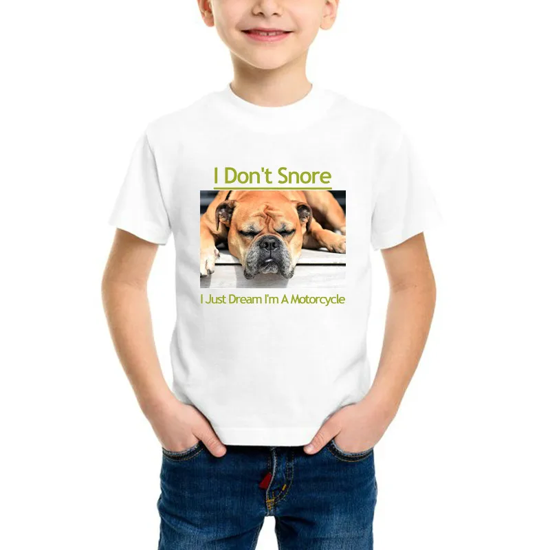 

Sleeping Bulldog Kids Tees Funny French dog design boys t shirt animal print tshirt Dogs animal T-Shirt Short Sleeve Top bal596