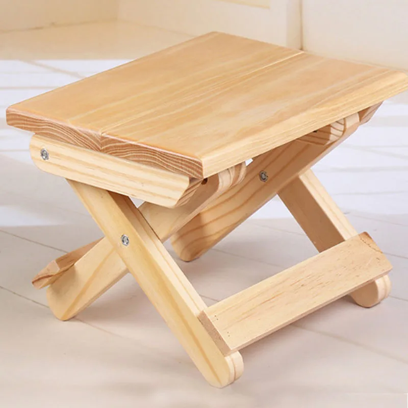 Portable Simple Wooden Folding Stool Outdoor Fishing Chair Small Stools Chinese traditional crafts make of high-grade pine |