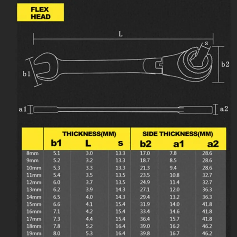 

1 Pcs Rotatable Open Tubing Ratchet Wrench Torx Wrench Tool Car Hand Furniture Universal Repair Bayonet Spanner E3Y8