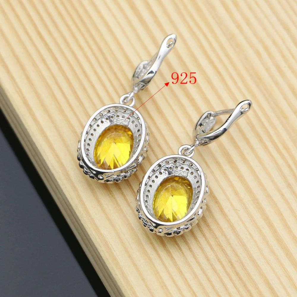 Женская серебряная желтая подвеска с фианитами|Серьги-подвески| |