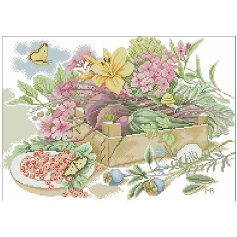 

in the garden patterns Counted Cross Stitch 11CT 14CT 18CT DIY Chinese Cross Stitch Kits Embroidery Needlework Sets home decor