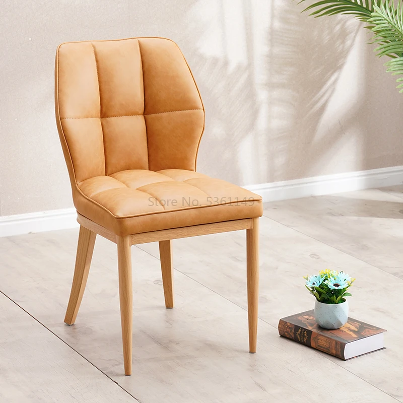 Nordic Dining Chair Home Light Luxury Table and s Modern Wrought Iron American Soft Foreskin | Мебель