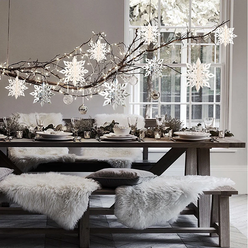 

6Pcs/Set Paper Jam Stereo Snow Flakes Ornaments Christmas Winter Decoration Home