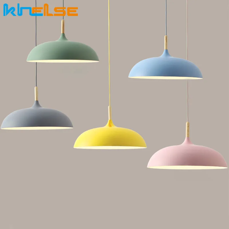 Современный Лофт минималистичный подвесной светильник деревянный и алюминиевый