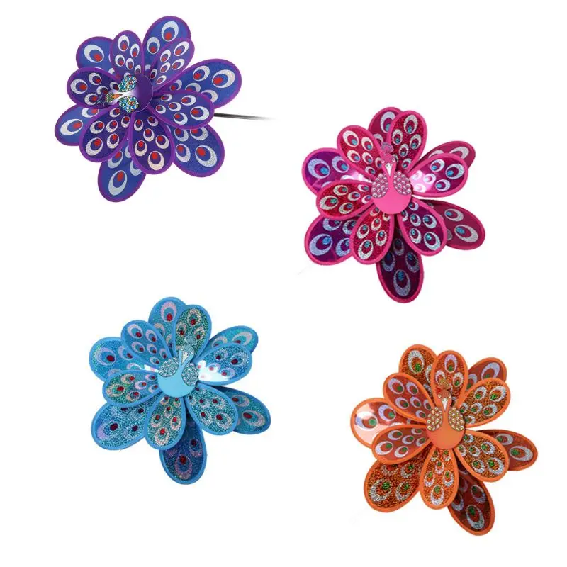 Двухслойная ветряная мельница с павлиньими блестками яркий ветряной Спиннер