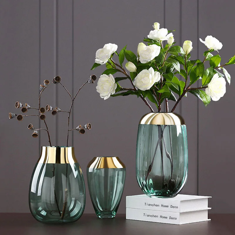 Модная ваза для цветов из золотой фольги статуэтки аксессуары украшения