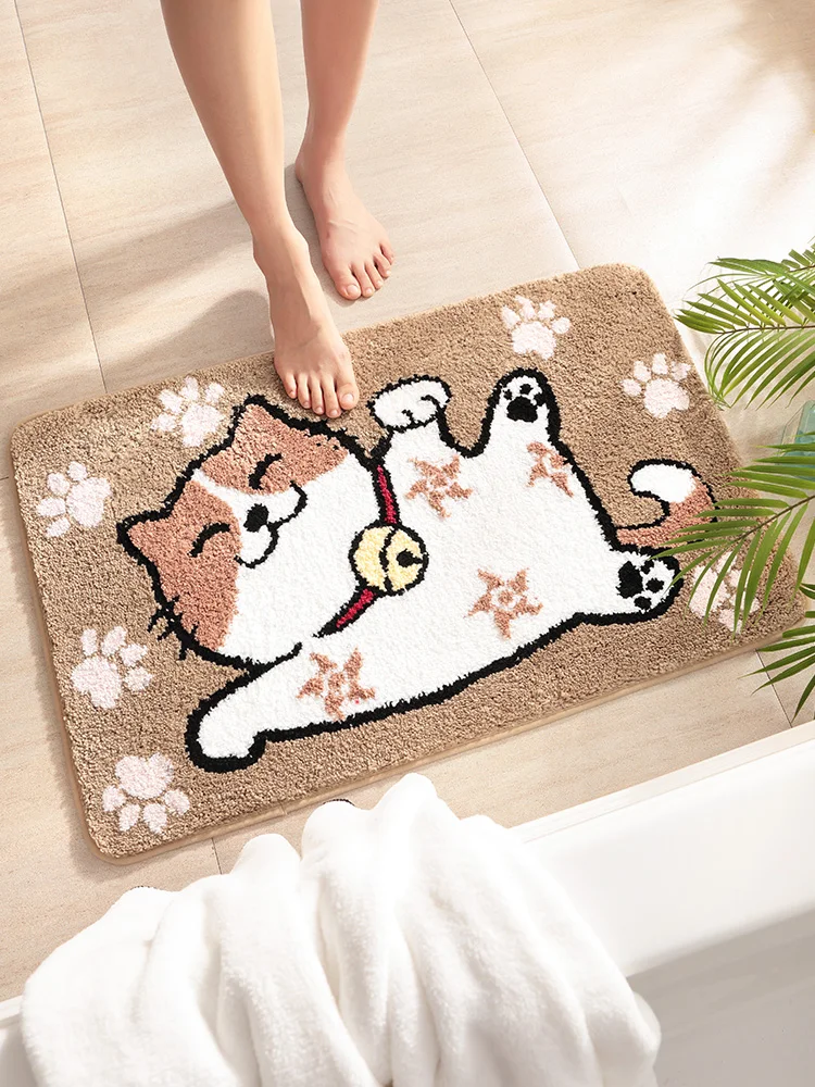Нескользящий ковер милый коврик для улицы с животными водонепроницаемый